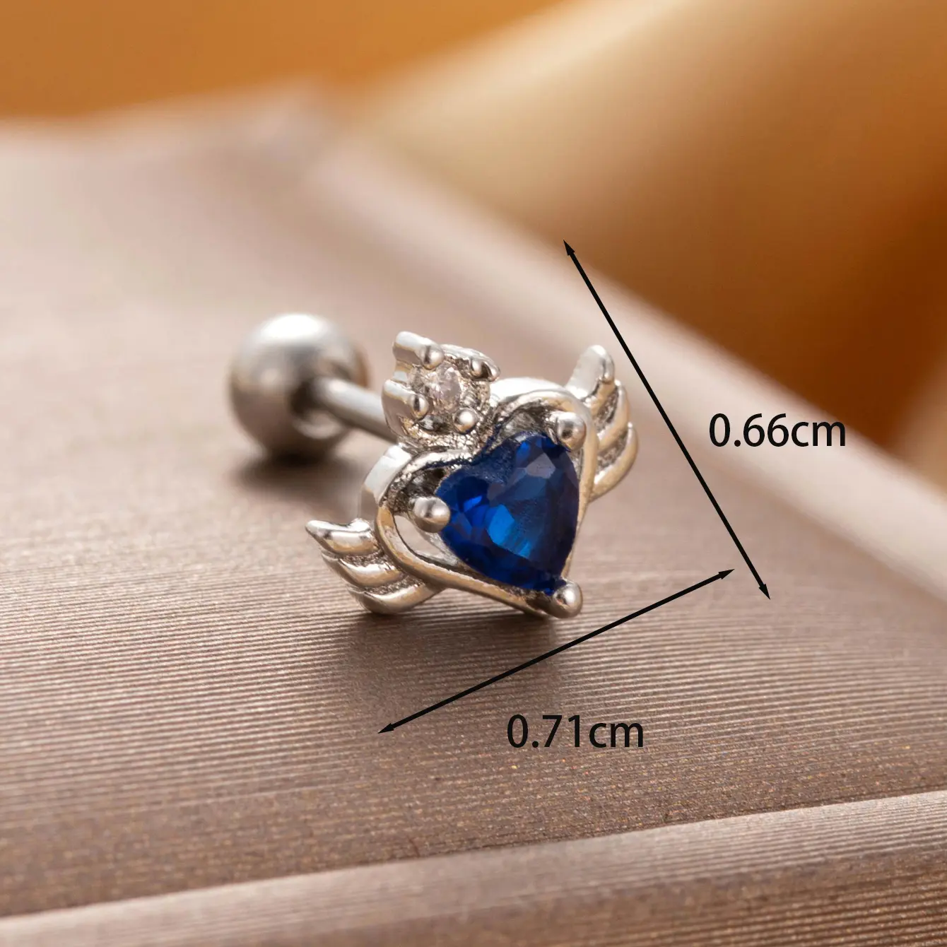 1 Piece Simple Series Classic Heart Titanium Steel  Gold Color Zircon Women's Stud Earrings h5 